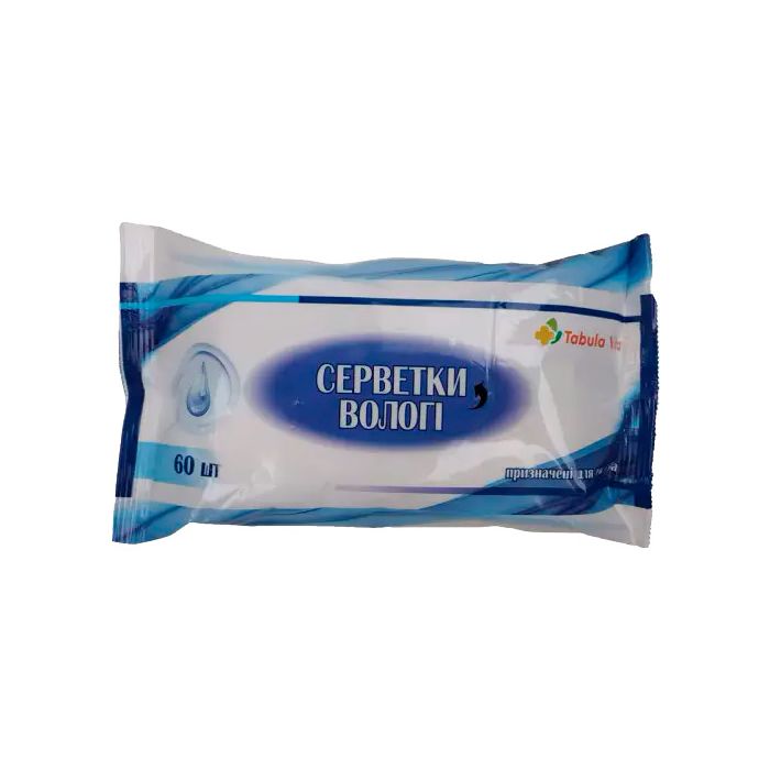 Вологі серветки Tabula Vita антибактеріальні, 60 шт.