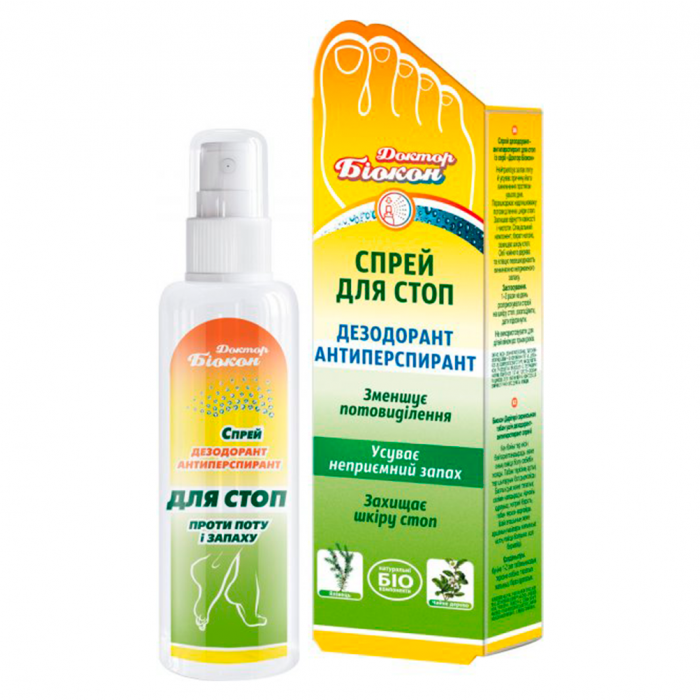 Спрей дезодорант Доктор Біокон антиперспірант для стоп 80 мл