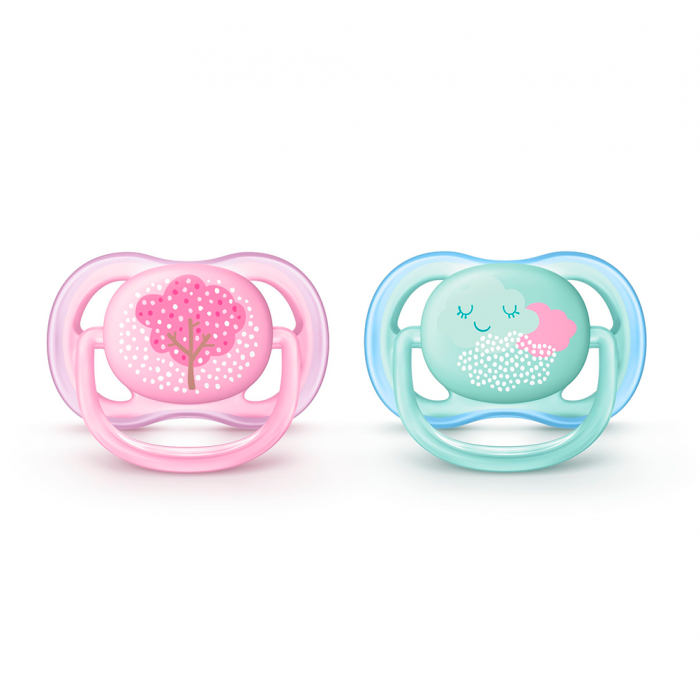 Пустушка Avent з декором дівчинка від 0 до 6 міс. 2 шт