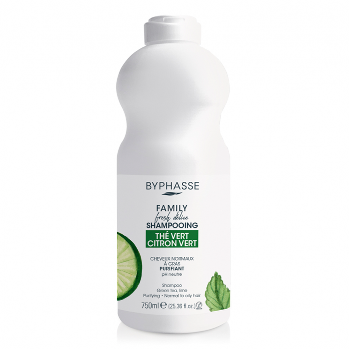 Byphasse (Біфас) Family Fresh Delice шампунь для нормального та масного волосся з лаймом та зеленим чаєм 750 мл