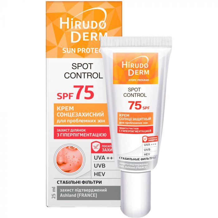 Крем сонцезахисний Hirudo Derm Sun Protect Spot Control для проблемних зон SPF 75, 25 мл - фото №1 Крем сонцезахисний Hirudo Derm Sun Protect Spot Control для проблемних зон SPF 75, 25 мл