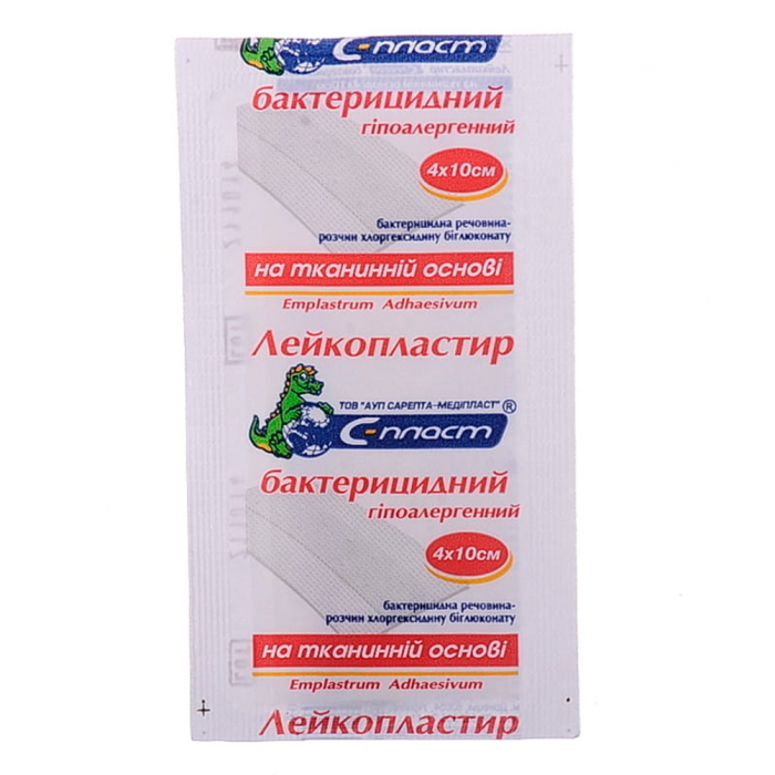 Лейкопластир С-Пласт бактерицидний тканинний 4 х 10 см