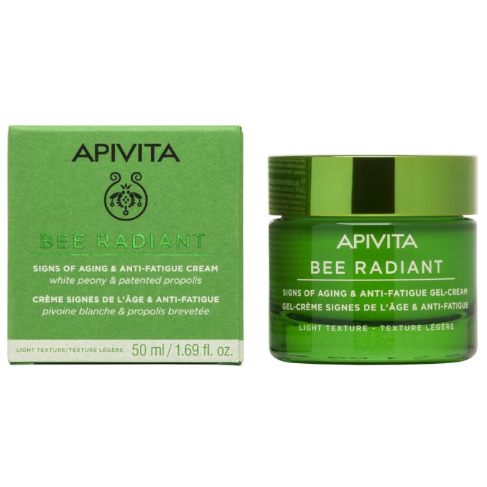 Гель-крем Apivita (Апівіта) Bee Radiant легкий захист від ознак старіння і втоми для шкіри обличчя 50 мл