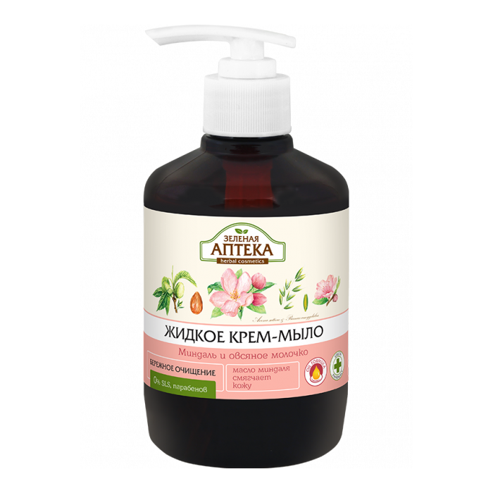 Мило Зелена Аптека мигдаль та вівсяне молочко рідке 460 мл 