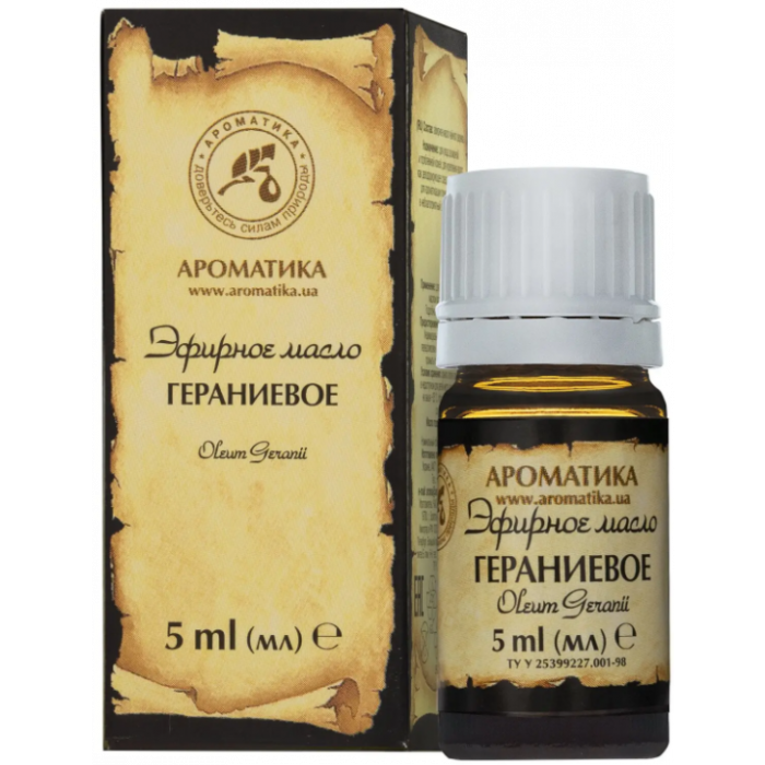 Олія ефірна Ароматика геранієва 5 мл - фото №1 Олія ефірна Ароматика геранієва 5 мл