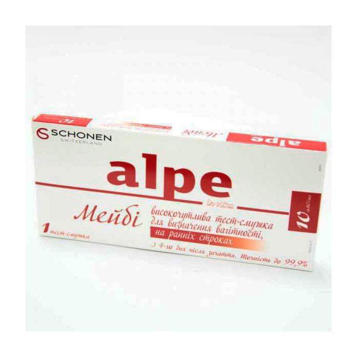 Тест-смужка для визначення вагітності Alpe in-vitro Maybe на ранніх термінах, 1 шт.