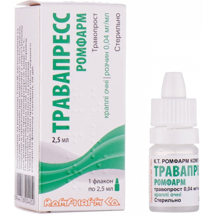 Травапресс Ромфарм 0,04 мг/мл краплі очні 2,5 мл