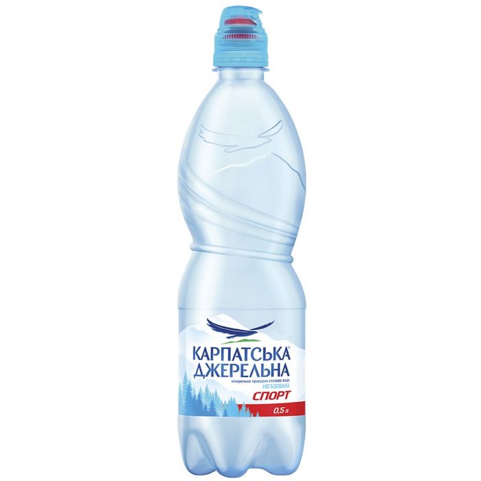 Мінеральна вода Карпатська Джерельна Спорт, з дозатором негазована 0,5 л