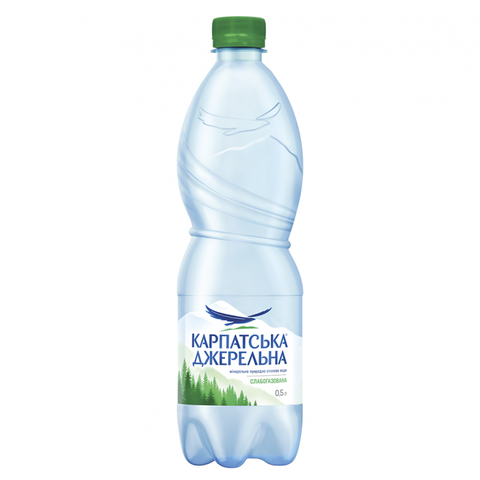 Вода мінеральна Карпатська Джерельна слабогазована 0.5 л