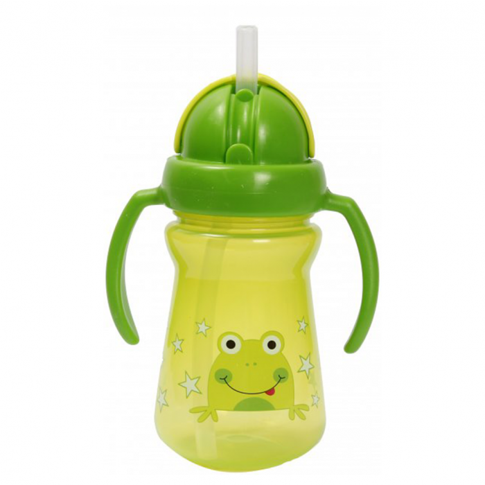 Поїлка-непроливайка Ліндо з ручками та силіконовою соломинкою 180 мл