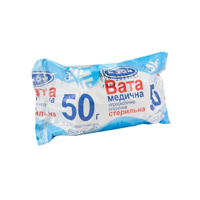 Вата Білосніжка медична стерильна ролик 50 г