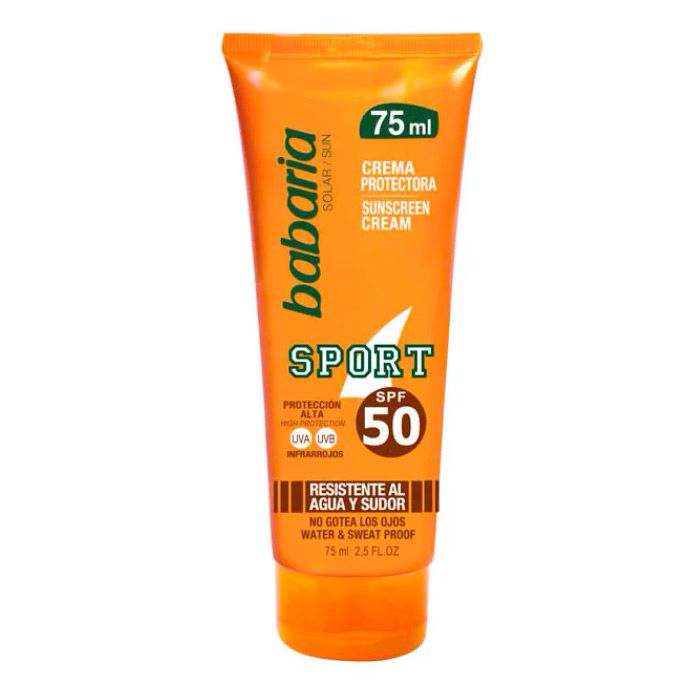 Крем Babaria (Бабарія) сонцезахисний для занять спортом для тіла та обличчя SPF50 75 мл