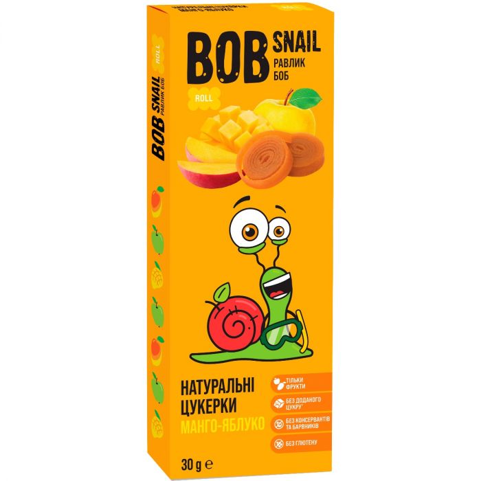 Цукерки Bob Snail (Равлик Боб) манго-яблуко 30 г