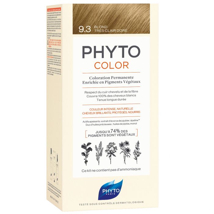 Крем-фарба для волосся Phyto (Фіто) Phytocolor Тон 9.3 (золотистий блондин)