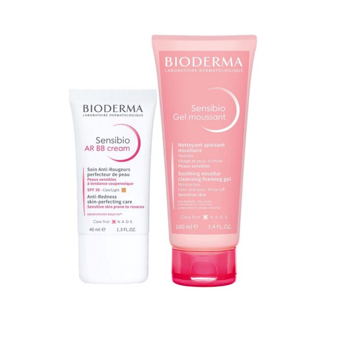 Набір Bioderma Крем Sensibio AR BB 40 мл + очищуючий гель 100 мл