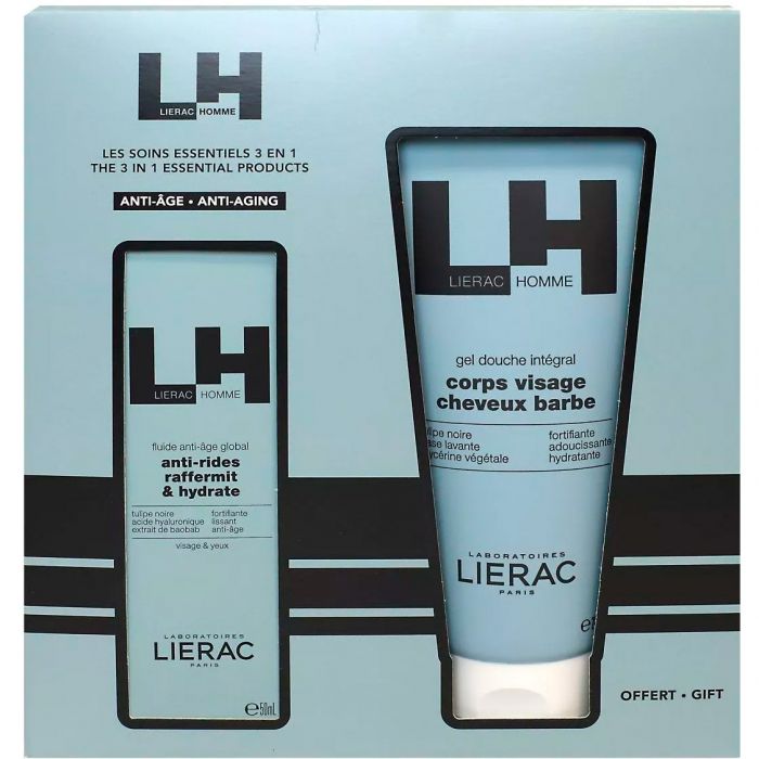 Набір Lierac (Лієрак) Homme Антивіковий флюїд, 50 мл + гель для душу, 200 мл