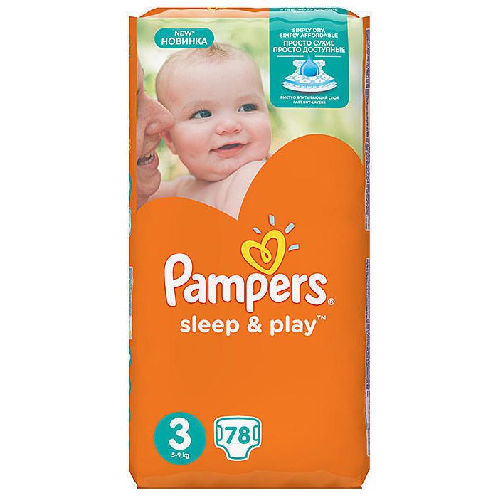 Підгузки Pampers Sleep&amp Play Midi p.3 (5-9 кг) 78 шт