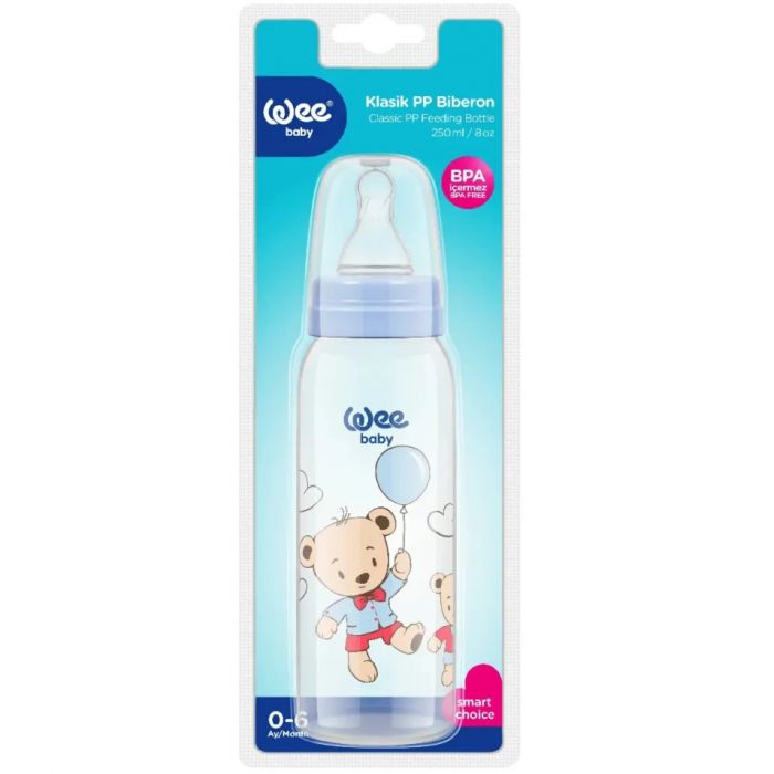 Пляшечка Wee Baby (Ві Бейбі) класична для годування 250 мл, соска №1 (колір в асортименті)