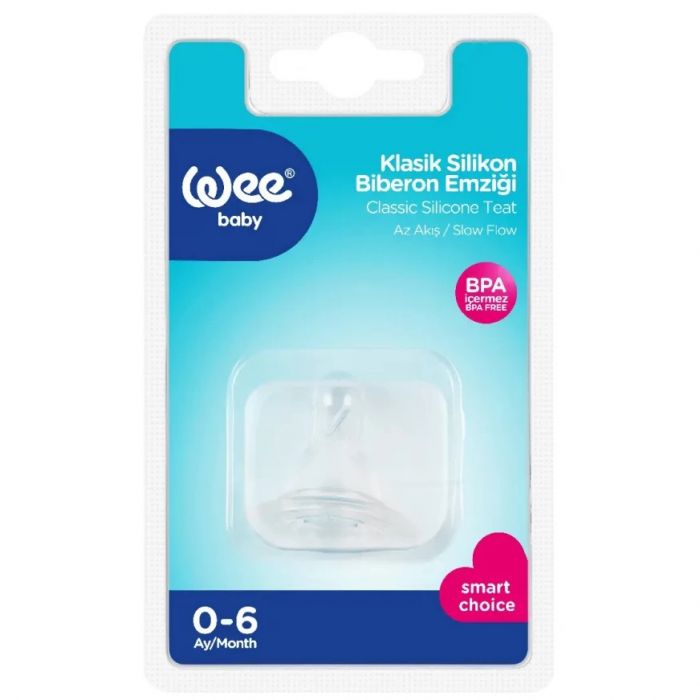 Соска Wee Baby (Ві Бейбі) кругла для пляшечок з вузькою шийкою №1
