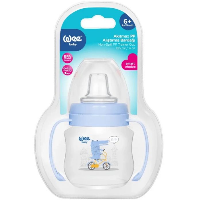 Поїльник-непроливайка Wee Baby (Ві Бейбі)з ручками та м'яким носиком 125 мл (колір в асортименті)