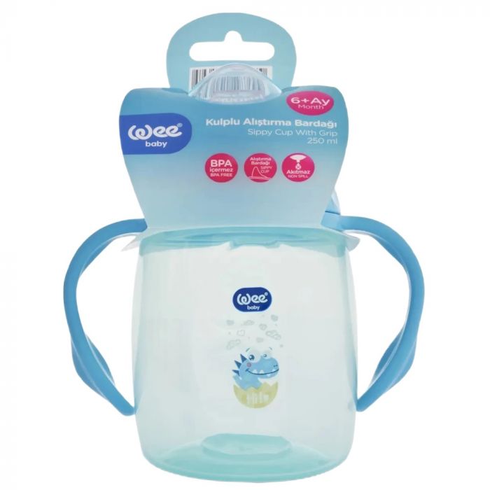 Поїльник-непроливайка Wee Baby (Ві Бейбі) з ручками та м'яким носиком, 2 кольори 250 мл (колір в асортименті)