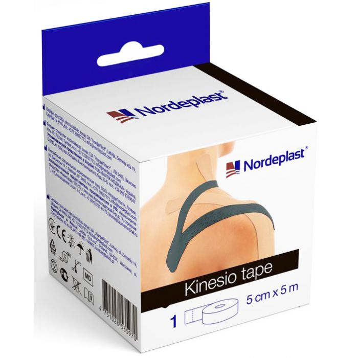 Пластир медичний Кінезіо тейп чорний 5 см х 5 м