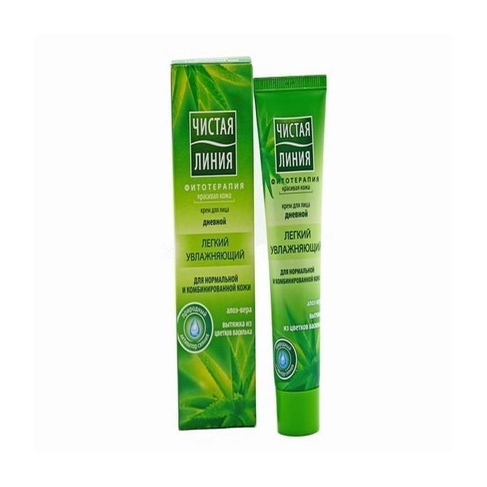 Крем Чиста лінія денний зволожуючий для нормальної комбінованної шкіри екстракт алое 40 мл - фото №1 Крем Чиста лінія денний зволожуючий для нормальної комбінованної шкіри екстракт алое 40 мл