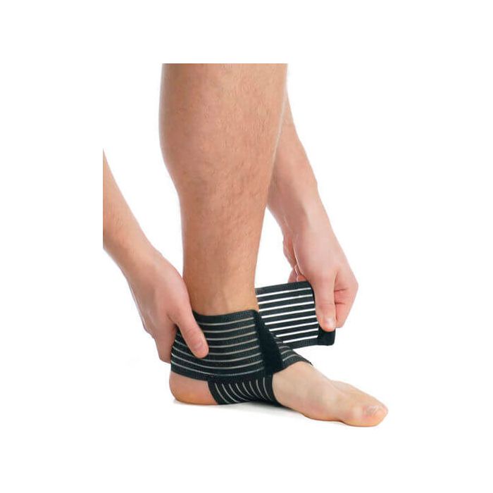 Бандаж на гомілковостопний суглоб Медтекстиль еластичний, р.L люкс, чорний (7011)