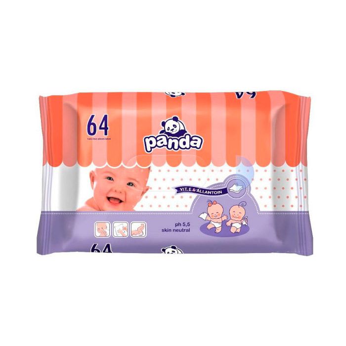 Вологі серветки Panda дитячі, 64 шт.