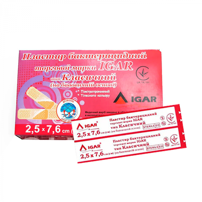 Лейкопластир Класичний тканинна основа 25х76 мм №1