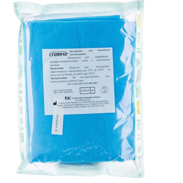 Халат медичний для відвідувачей на зав'язках 115 см р. (М)