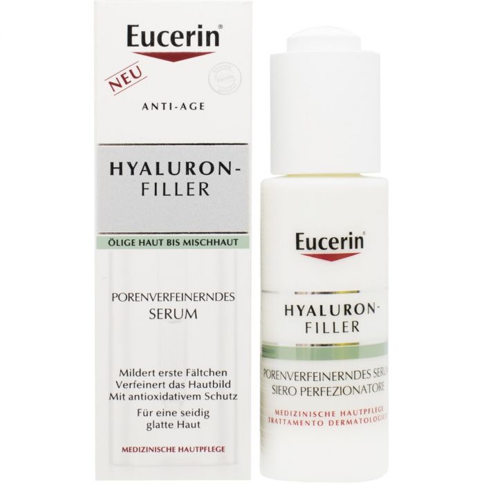 Сироватка Eucerin (Юцерін) Hyaluron-Filler Антиоксидантна сироватка для вдосконалення структури шкіри, звуження пор і пом'якшення перших зморшок, 30 мл