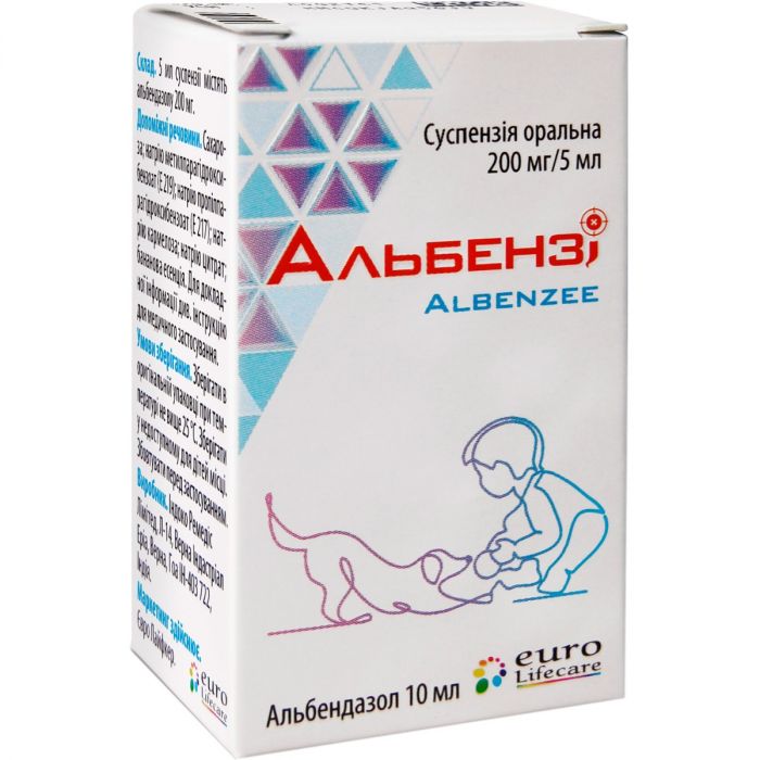 Альбензі 200 мг/5 мл суспензія 10 мл