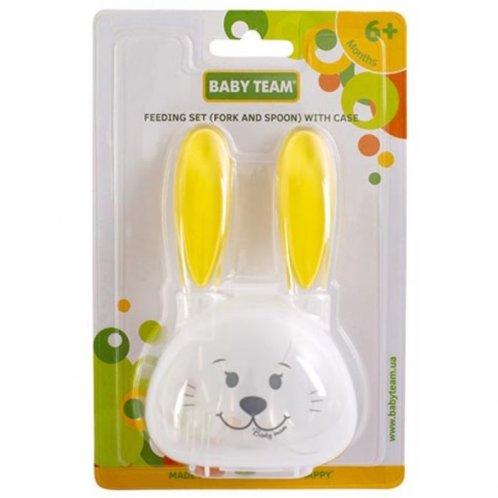 Набір Baby Team (Бебі Тім) для годування (виделочка та ложечка) в футлярі