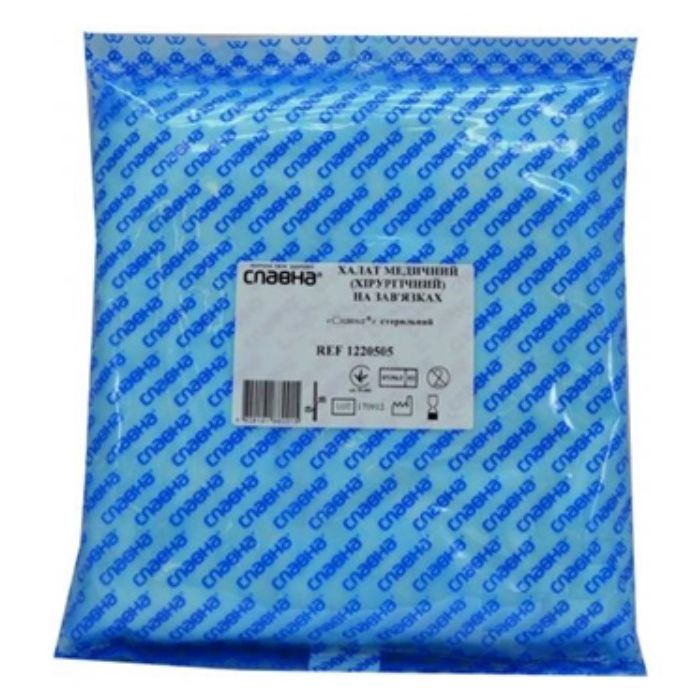 Халат медичний (хірургічний) на зав'язках 130 см (р. 50-52 (L) 