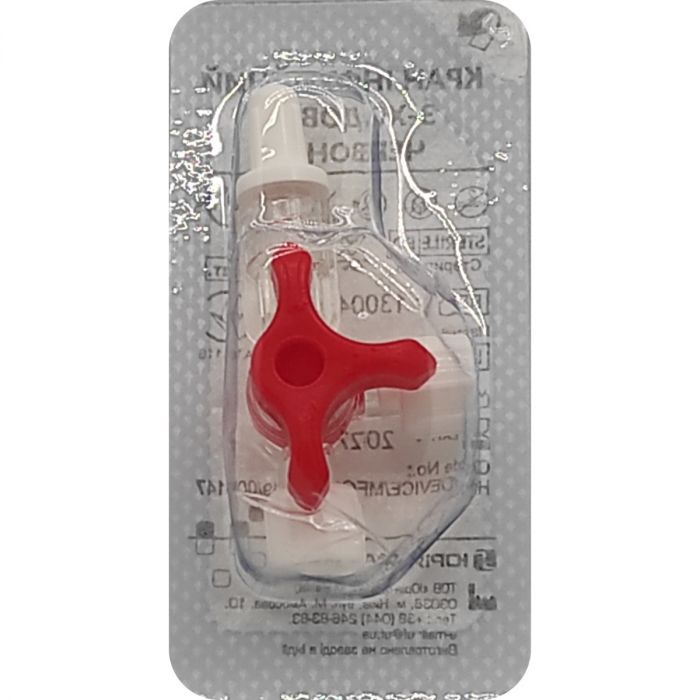 Кран 3-х ходовий для інфузійної терапії, червоний, 1 шт.