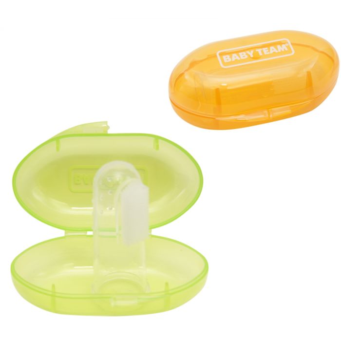 Зубна щітка-масажер, силіконова, з контейнером Baby Team (7200)