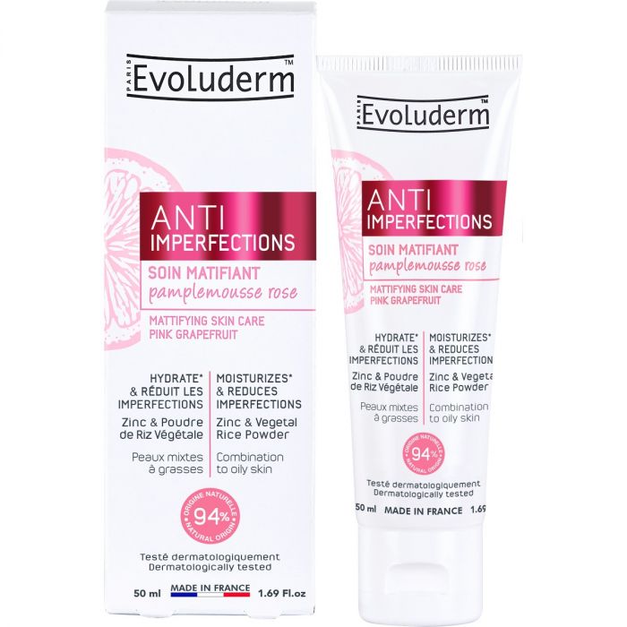 Крем Evoluderm (Еволюдерм) для комбінованої та жирної шкіри обличчя очищуючий з екстрактом рожевого грейпфрута проти недосконалостей 50 мл