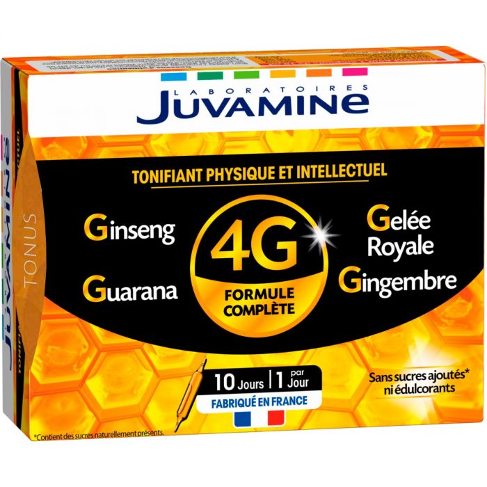 Juvamine (Жувамін) 4G женьшень + маточне молочко + гуарана + імбир Тонус по 10 мл ампули №10