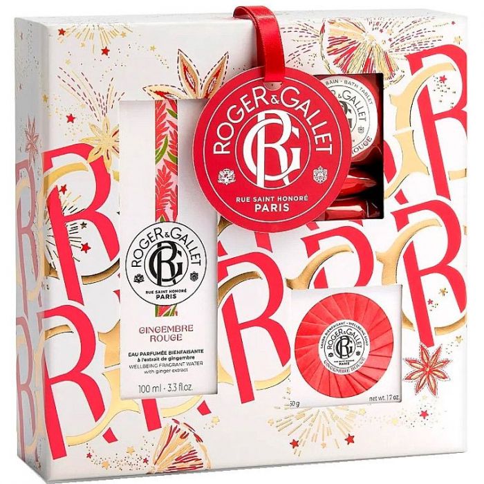 Набір Roger&Gallet (Роже&Галье) Червоний імбир (вода 100 мл + мило 50 г + таблетки для ванни 3х25 г)