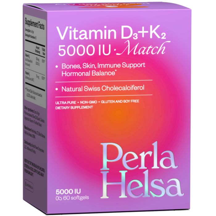 Perla Helsa Вітамін Д3 + K2 Match 5000 IU + 75 mcg капсули №60