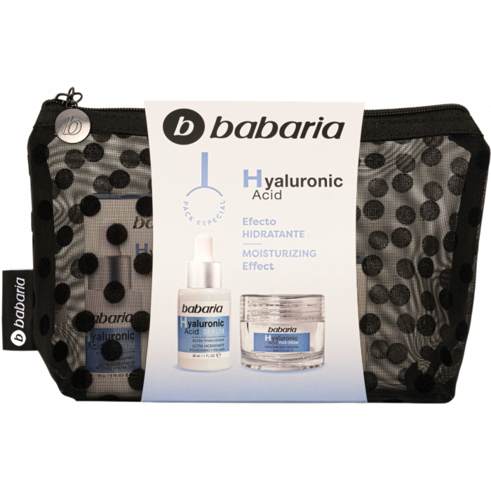 Набір Babaria (Бабарія) Гіалуронова кислота (крем 50 мл + сироватка 30 мл + косметичка)