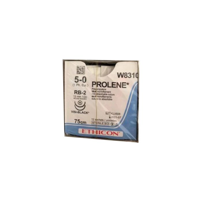 Шовний матеріал Пролен 5-0 колючі II-голки 13 мм 75 см W8310