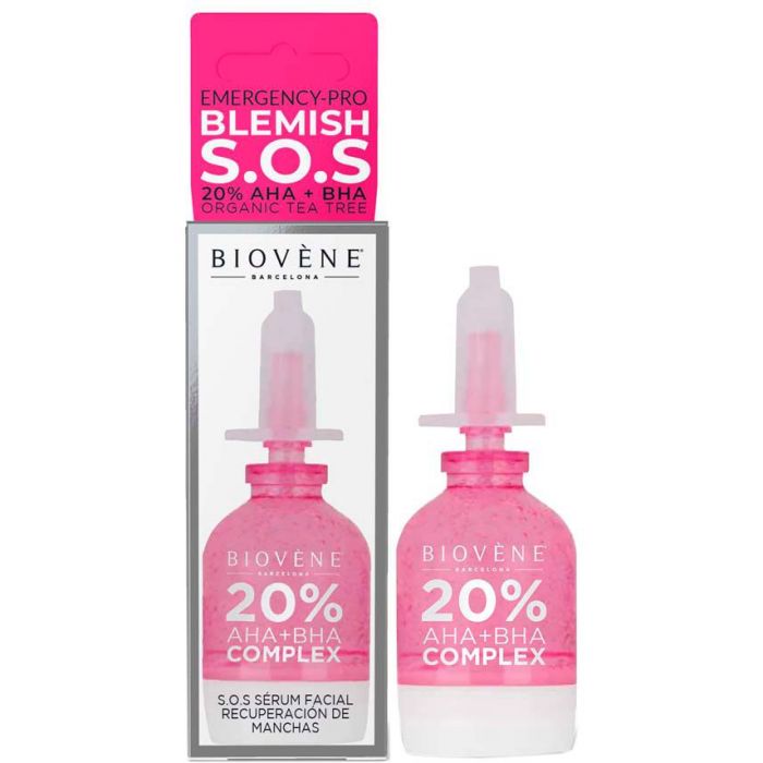 Сироватка Biovene (Біовен) для обличчя відлущувальна з кислотами AHA, BHA, маслом чайного дерева для проблемної шкіри 10 мл
