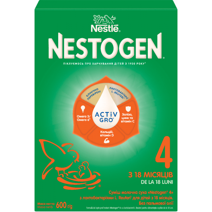 Суміш молочна Nestle Nestogen-4 (з 18 місяців) 600 г