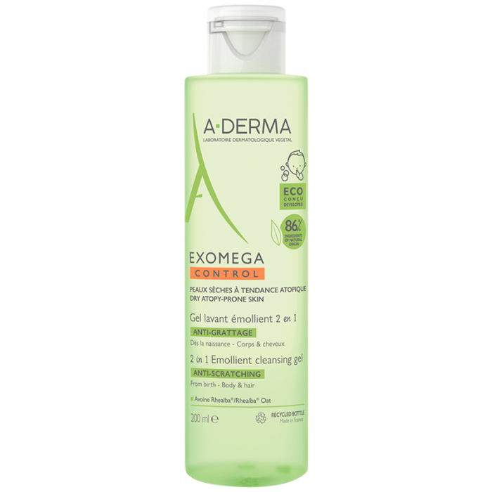 Гель-емолент A-Derma (А-Дерма) Exomega Control 2в1 200 мл
