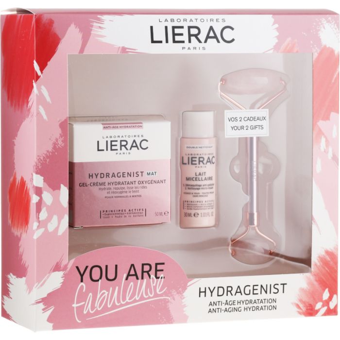 Набір Lierac Hydragenist (Гель-крем Hydragenist 50 мл + міцелярний засіб 30 мл і Масажний ролер в подарунок)