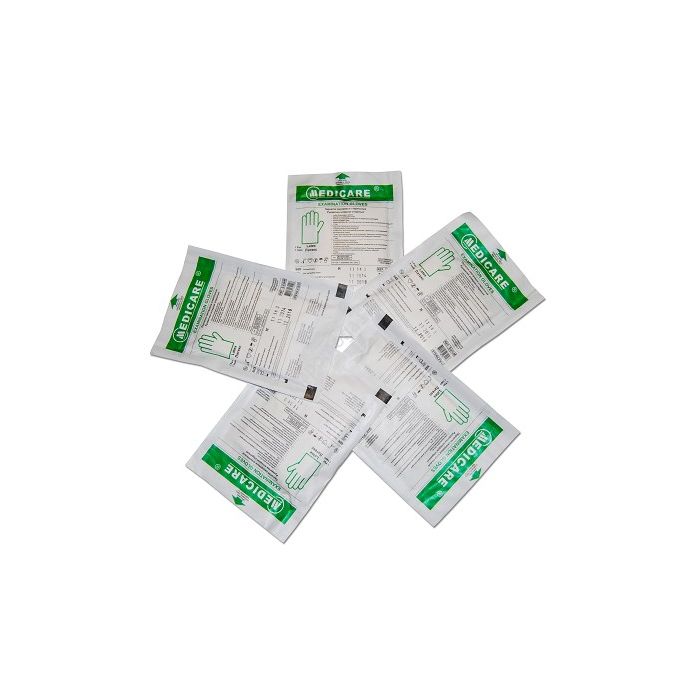 Рукавички оглядові стерильні латексні припудрені (р.L)