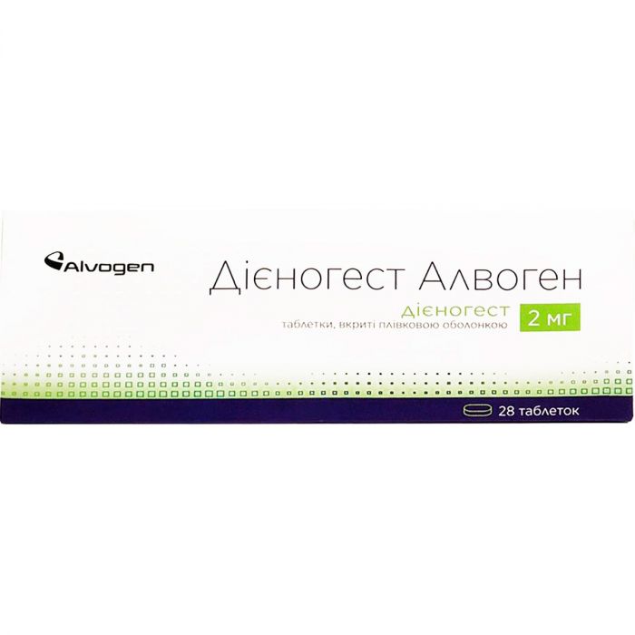 Дієногест Алвоген 2 мг таблетки №28