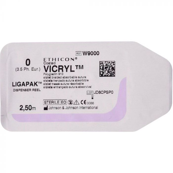 Вікрил 0 без голки 2,5 м